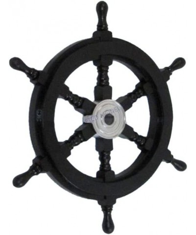 Deluxe Class Black Wood and Chrome Pirate Decorative Ship Steering Wheel 18" - ation $80.13 Toy Vehicle Playsets