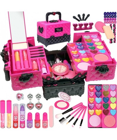 Kids Makeup Kit for Girl - 52 PCS Safe and Washable Makeup for Kids Real Girls Makeup Kit Toddler Makeup Kit with Cosmetic Ca...