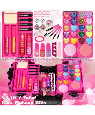 Kids Makeup Kit for Girl - 52 PCS Safe and Washable Makeup for Kids Real Girls Makeup Kit Toddler Makeup Kit with Cosmetic Ca...