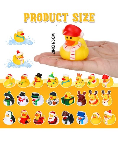 24 Pieces Christmas Rubber Duckies for Kids Xmas Themed Duck Bathtub Pool Toys Rubber Ducks Fun Toys Bath Birthday Gifts Chri...