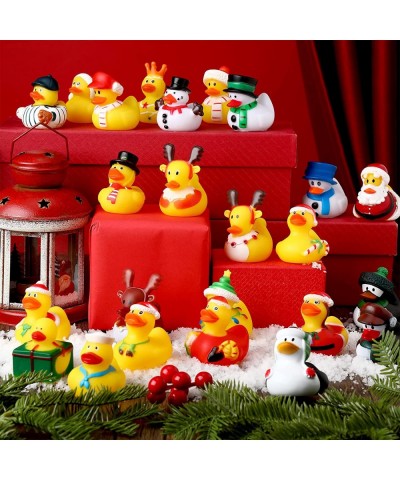 24 Pieces Christmas Rubber Duckies for Kids Xmas Themed Duck Bathtub Pool Toys Rubber Ducks Fun Toys Bath Birthday Gifts Chri...