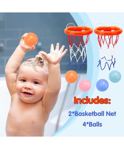 2 Pack Bath Toy Bathtub Basketball Hoop for Toddlers Kids Boys and Girls with 4 Balls Set & Strong Suction Cup Kid & Toddler ...