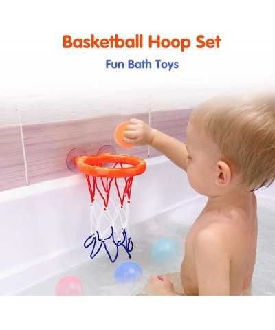 2 Pack Bath Toy Bathtub Basketball Hoop for Toddlers Kids Boys and Girls with 4 Balls Set & Strong Suction Cup Kid & Toddler ...