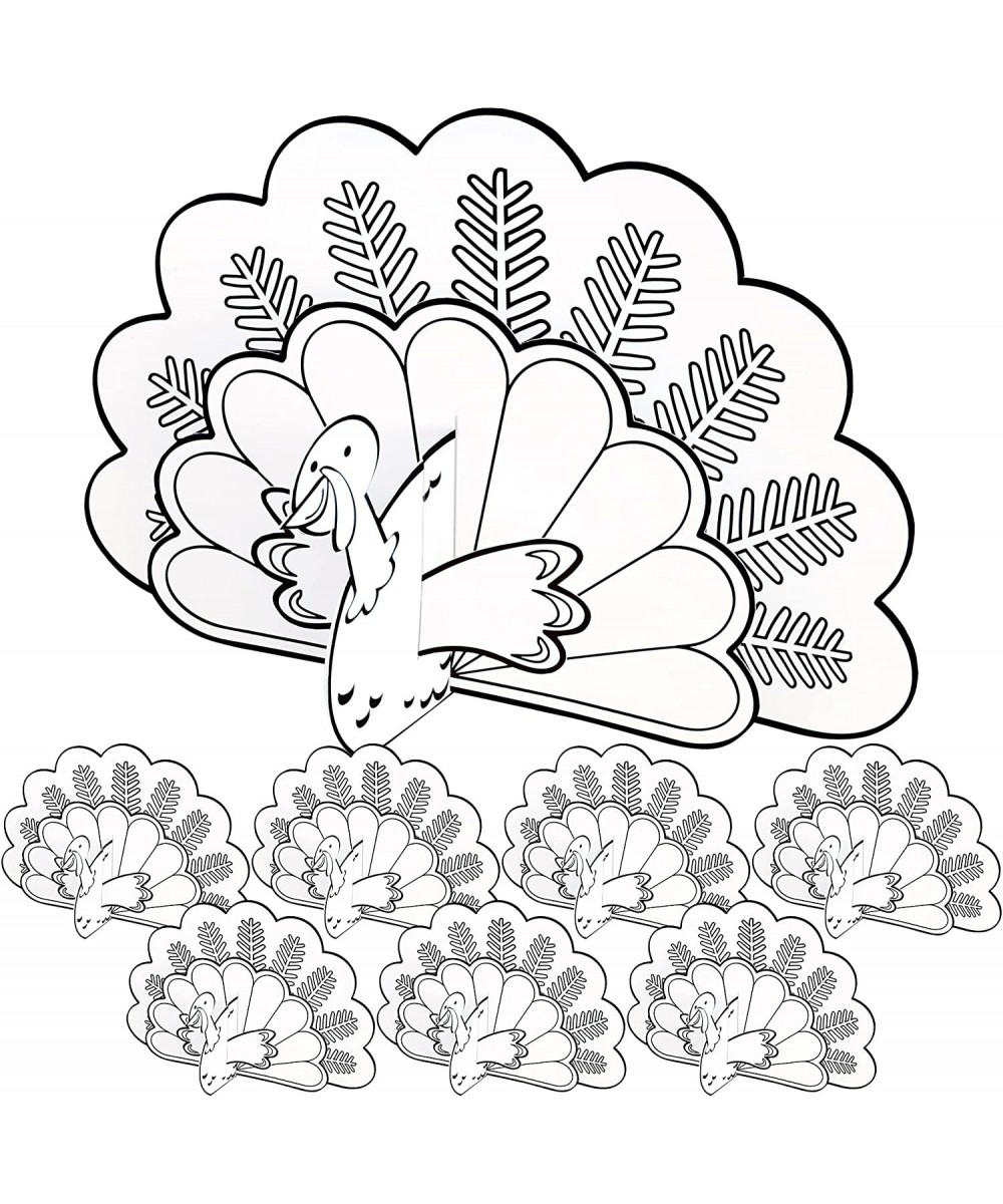 8 Count Color Your Own Turkeys | Thanksgiving Fall Décor and Activities for Kids Friendsgiving Coloring Craft Party School $1...