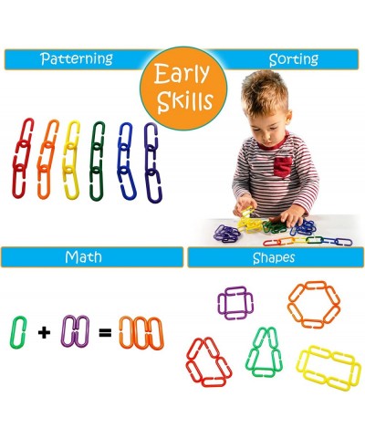 Linking Math Manipulatives Learning Toys - 120 Rainbow Links Math Counters for Kids Games. Fine Motor Skills Kindergarten Cou...