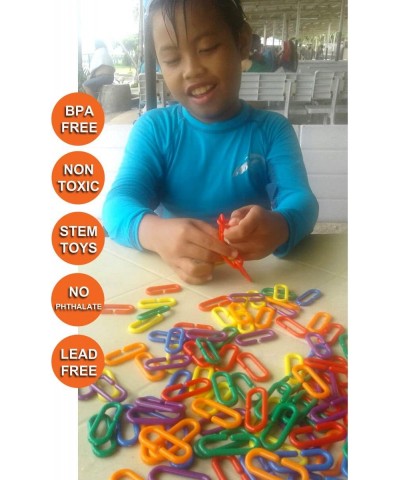 Linking Math Manipulatives Learning Toys - 120 Rainbow Links Math Counters for Kids Games. Fine Motor Skills Kindergarten Cou...