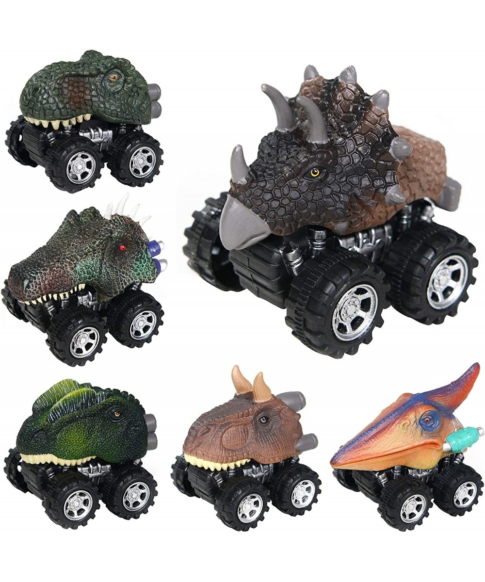 Dinosaur Cars 6 Pack Pull Back Dinosaur Vehicle Set Original Color Mini Pull Back Animal Car Toy for Toddlers Boys Girls Anim...