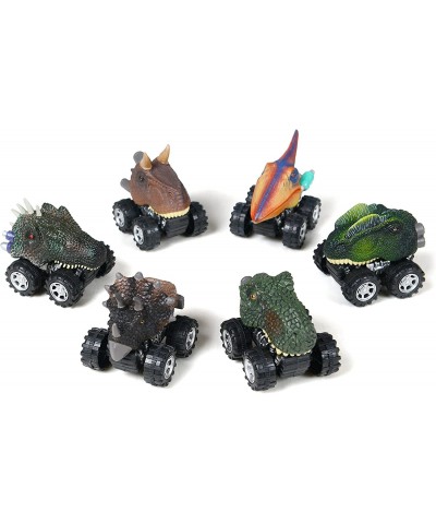 Dinosaur Cars 6 Pack Pull Back Dinosaur Vehicle Set Original Color Mini Pull Back Animal Car Toy for Toddlers Boys Girls Anim...