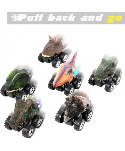 Dinosaur Cars 6 Pack Pull Back Dinosaur Vehicle Set Original Color Mini Pull Back Animal Car Toy for Toddlers Boys Girls Anim...