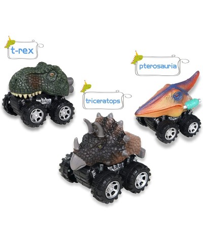 Dinosaur Cars 6 Pack Pull Back Dinosaur Vehicle Set Original Color Mini Pull Back Animal Car Toy for Toddlers Boys Girls Anim...