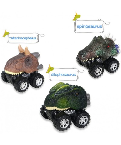 Dinosaur Cars 6 Pack Pull Back Dinosaur Vehicle Set Original Color Mini Pull Back Animal Car Toy for Toddlers Boys Girls Anim...