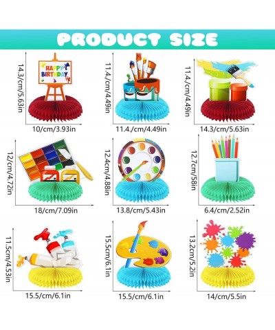 9 Pieces Paint Party Decorations Art Birthday Party Honeycomb Centerpieces Sip and Paint Party Supplies for Art Birthday Part...