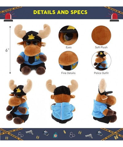 Big Eye Moose Police Officer Plush Toy - Super Soft Moose Cop Stuffed Animal Dress Up with Cute Cop Uniform & Cap Outfit - Fl...