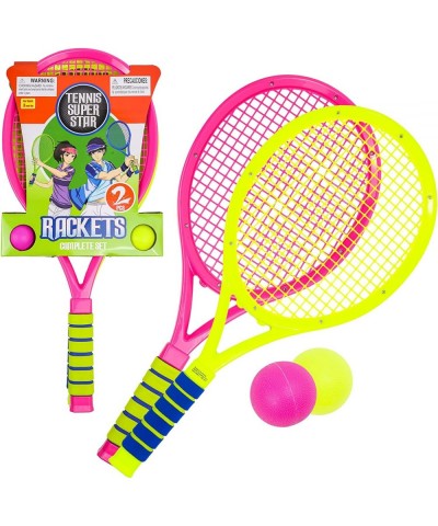 Kids Tennis Racket Play Set 2 Matching Balls Outdoor Exercise - Pink $26.70 Kids' Fitness Equipment