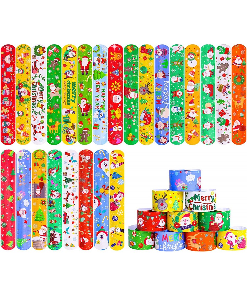 72pcs Christmas Slap Bracelets Party Favors Toys (24 Designs) for Kids Xmas Party Favors Christmas Stocking Stuffers Gifts Bi...