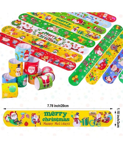 72pcs Christmas Slap Bracelets Party Favors Toys (24 Designs) for Kids Xmas Party Favors Christmas Stocking Stuffers Gifts Bi...