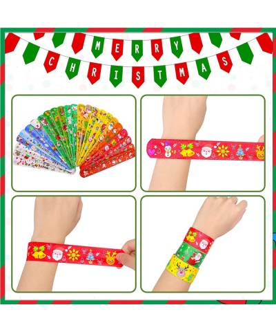 72pcs Christmas Slap Bracelets Party Favors Toys (24 Designs) for Kids Xmas Party Favors Christmas Stocking Stuffers Gifts Bi...