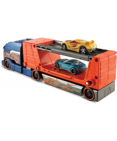 Crashin Big Rig Truck and Car Set - Blue Cab with Orange Trailer $84.67 Toy Vehicle Playsets