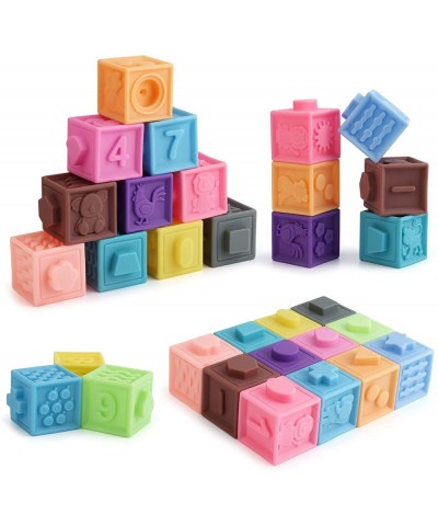 Soft Blocks for Babies 16PCS Baby Stacking Building Block for Boys Girls Squeezing Toy for Infants Toddlers 6 to 12 Months an...