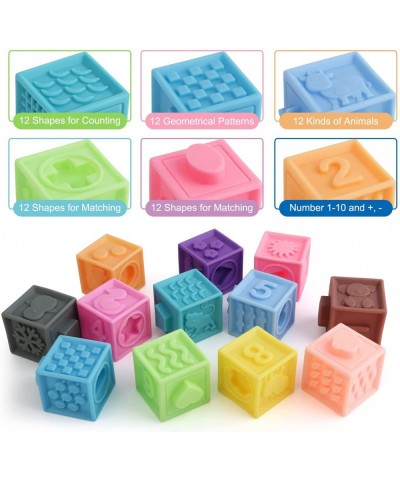 Soft Blocks for Babies 16PCS Baby Stacking Building Block for Boys Girls Squeezing Toy for Infants Toddlers 6 to 12 Months an...