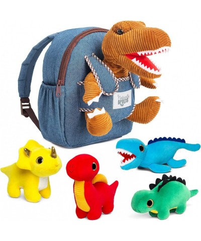 Dinosaur Plush Toys Set 4 w Backpack - Dinosaur Toys for Kids 3-5 - Dinosaur Backpack w Stuffed Animals - 2 4 5 Year Old Boys...