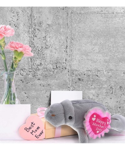 Happy Mother's Day Wild Collection Plush Grey Manatee - Cute Stuffed Animal Present with Pink Heart Message for Best Mommy Gr...