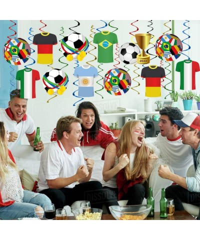 Qatar 2022 World Soccer Football Hanging Swirls Party Decorations - Soccer Matches/Football Tournament Bar $28.82 Kids' Party...