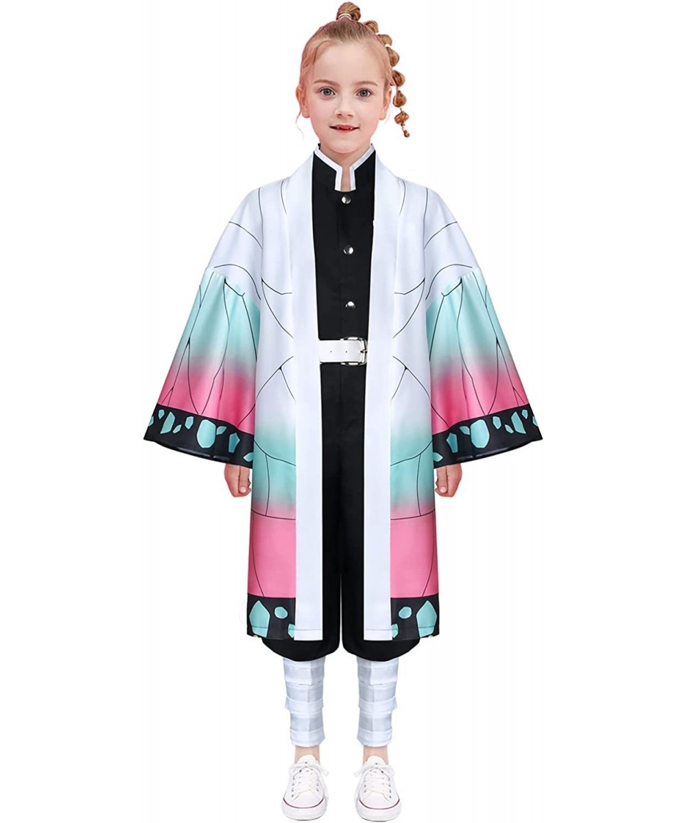 Kochou Shinobu Costume for Kids Anime Demon Kimetsu no Yaiba Role Play Kimono Cape Cloak Uniform Full Suit Set $60.34 Kids' C...