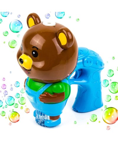 Bear Bubble Gun Machine Premium Quality Bubble Blaster with LED Flashing Lights and Music Battery Operated Light Weight Bubbl...