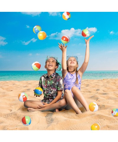 Mini Beach Balls Bulk - Mini Inflatable Beach Ball Sport Ball - Rainbow Blow Up Beach Balls for Kids Sport Beach Pool Toys an...