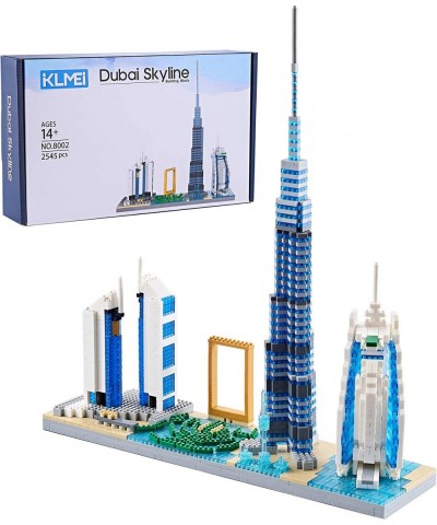 KLMEi Architecture Dubai Skylines Model Micro Building Block Set and Gift for Kids and Adults Micro Block2545pieces （with Col...