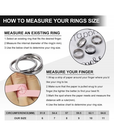 10Pcs Rings Women's Rings Men's Rings Anxiety Rings Spinning Rings Stainless Steel Spinning Rings Ring Sets for Stress Relief...