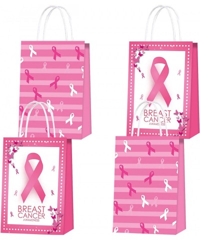 16Pcs Breast Cancer Awareness Pink Ribbon Party Bags Goodie Bags Breast Cancer Faith Love Hope Party Favor Bags Party Decorat...