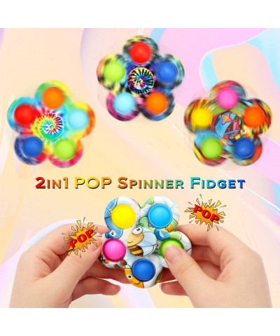 24 Pack Press Bubble Fidget Spinners Bulk Valentines Day Gift Pop Fidget Spinners Fidget Popper Spinners for Stress Relief Bi...