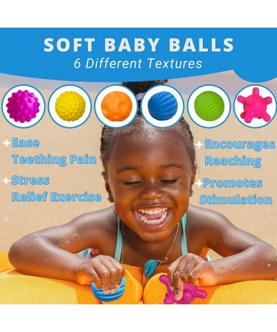 Sensory Baby Toys 12 pcs Montessori Soft Balls Building Blocks Teething Toys for Babies Toddlers Infants STEM Learning Number...