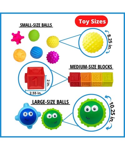 Sensory Baby Toys 12 pcs Montessori Soft Balls Building Blocks Teething Toys for Babies Toddlers Infants STEM Learning Number...