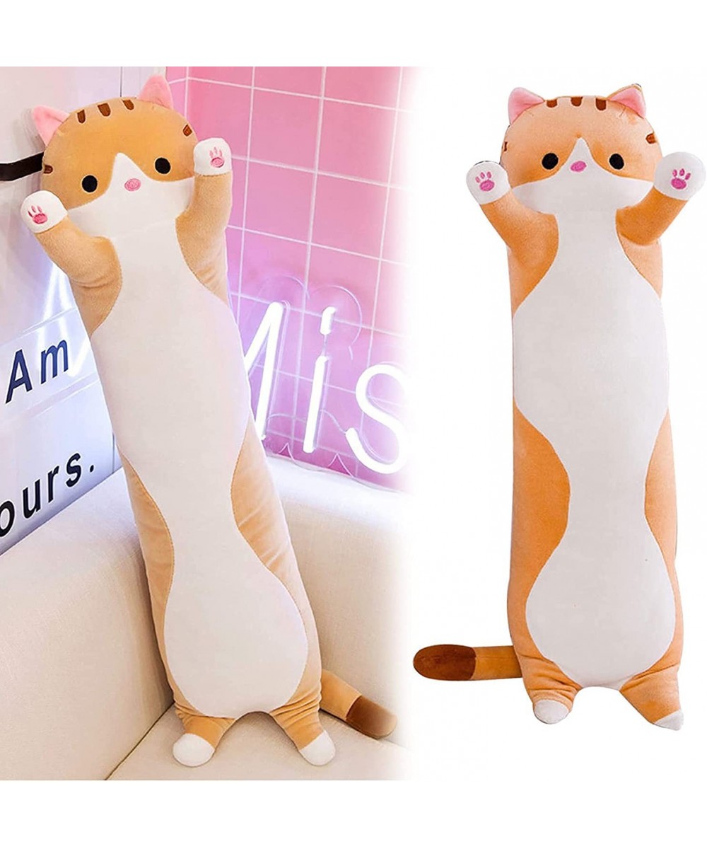 Long Cat Plush Pillow 90cm Stuffed Kitten Pillow Sleeping Hugging Pillow Cuddly Cushion Toy Decoration Gift for Boys Girls Gi...