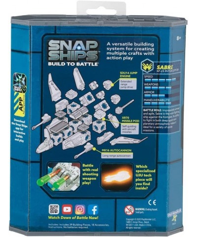 Snap Ships — Sabre XF-23 Interceptor — Construction Toy for Custom Building and Battle Play — Ages 8+ $21.20 Toy Building Sets