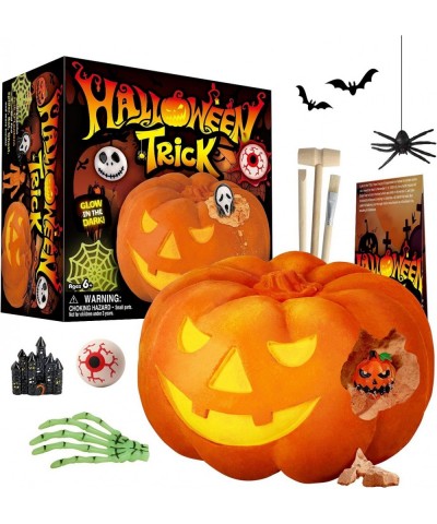 XXTOYS Halloween Pumpkin Dig Kit – Dig and Discover 12 Halloween Toys Ghost Spider Jack-O-Lantern and More- Science Kit for K...