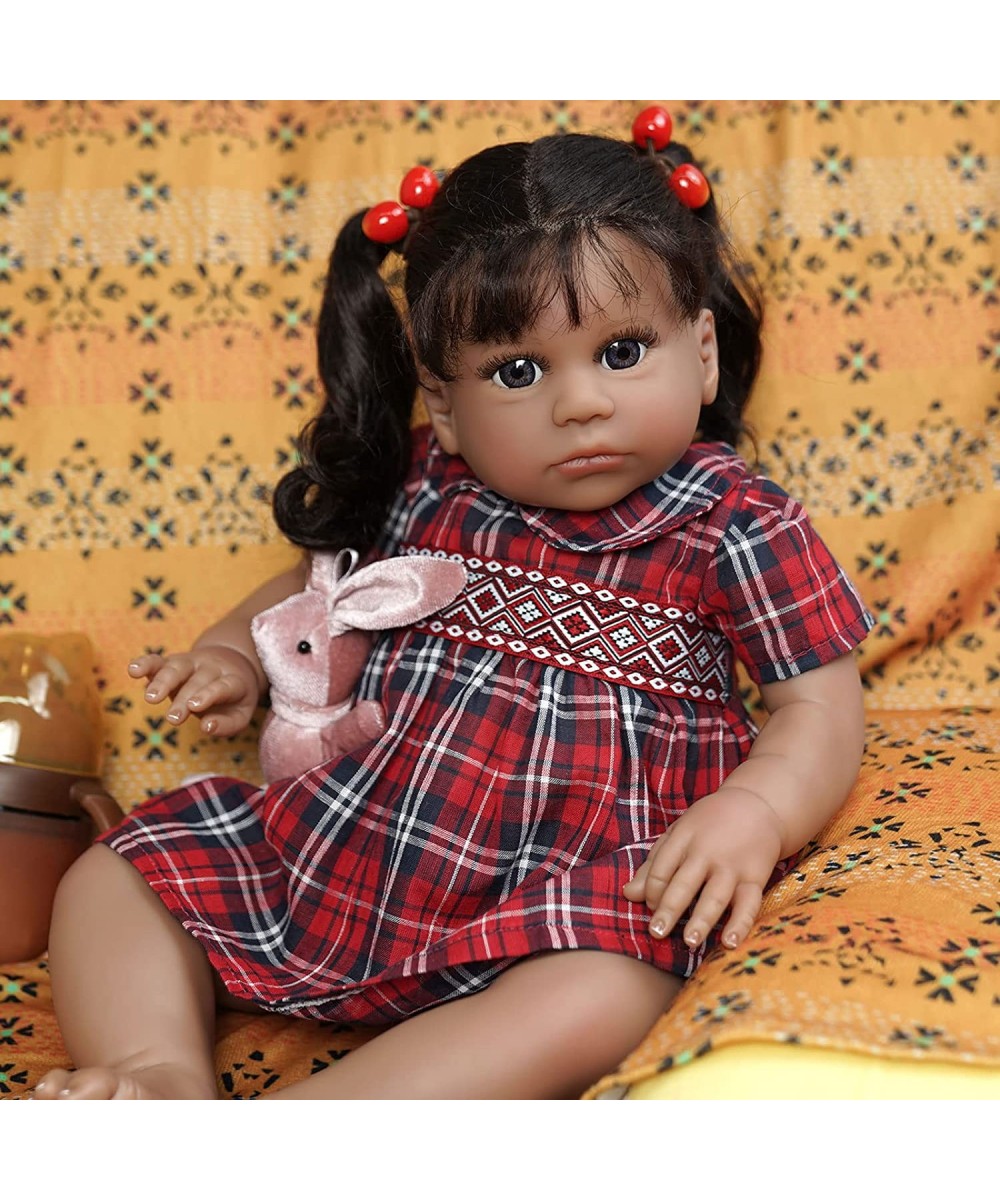 Lifelike Reborn Baby Dolls - 20 Inch Realistic-Newborn Reborn Doll Girl Black Soft Body Real Life Baby Dolls with Feeding Kit...