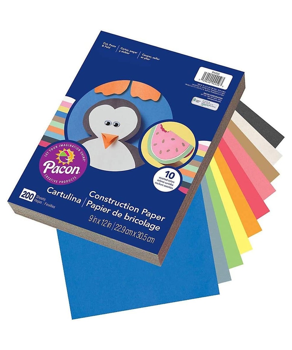 Art Street Lightweight Construction Paper 10 Assorted Colors 9" x 12" 200 Sheets $30.58 Kids' Drawing & Writing Boards