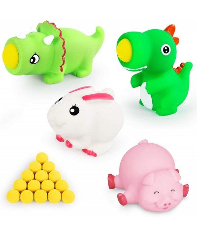 Shoot Ball Toys -Dinosaur Pig Toys Foam Ball Popper Guns Toy Guns for Kids 4pk with 16 Foam Ball for Boys Girls Birthday Gift...