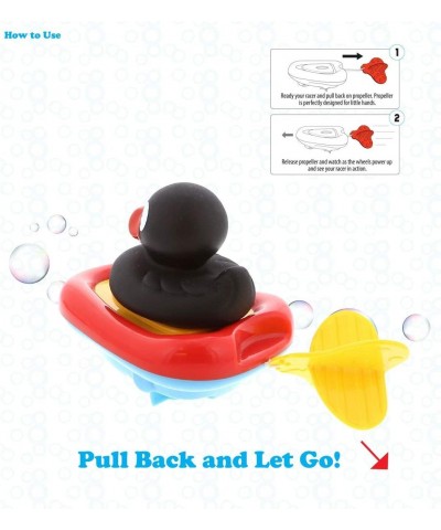 Boat Racer Buddy Fun Educational Bath Toy Finger Puppet Pull and Go Water Racing Lake Pal for Shower Pool Bathtub Swim Hard S...