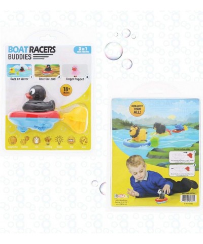 Boat Racer Buddy Fun Educational Bath Toy Finger Puppet Pull and Go Water Racing Lake Pal for Shower Pool Bathtub Swim Hard S...