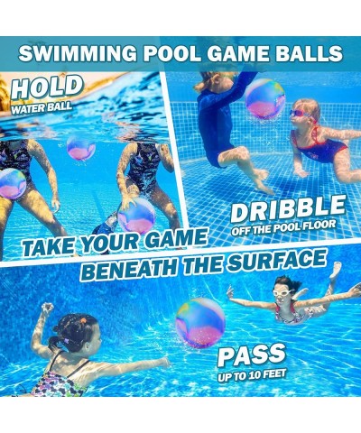 Swimming Pool Ball Toys with Water Injecter for Underwater Balls Passing Dribbling Diving Pool Toy for Kids 3-12 Teens Adults...