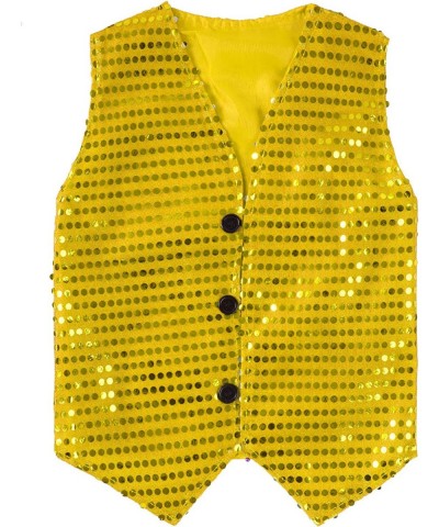 Kids Girls Sparkle Sequin Sleeveless Waistcoat Hip Hop Jazz Dance Fancy Party Costume Vest Tops $14.38 Kids' Costumes