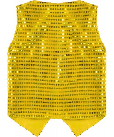 Kids Girls Sparkle Sequin Sleeveless Waistcoat Hip Hop Jazz Dance Fancy Party Costume Vest Tops $14.38 Kids' Costumes